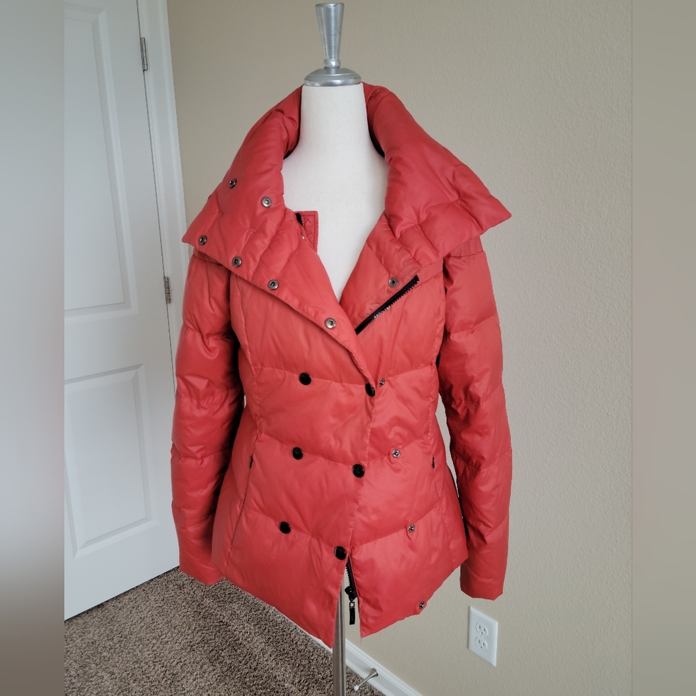 Bandolera Orange Down Puffer Jacket Size Small